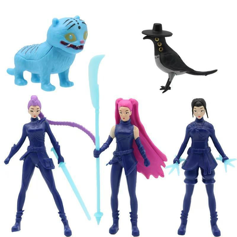 Kpop Demon Hunter Theme Doll Set 12-Piece Cartoon Model Toys for Home & Office Decor Desk Decorations Unique Themed Dolls Compact Size Easy Display No Warranty 5.3-11.5Cm 268G