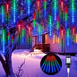 Meteor Shower Lights Outdoor, 16 Inch 2 Pack Total 16 Tubes 576 LED Icicle Lights for Tree Holiday Christmas Decoration, White