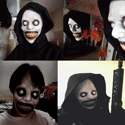 Scary Zombie Mask Set, Halloween Costume Accessory, Clown & Demon Design, Lightweight Breathable Plastic, Haunted House Party Essential