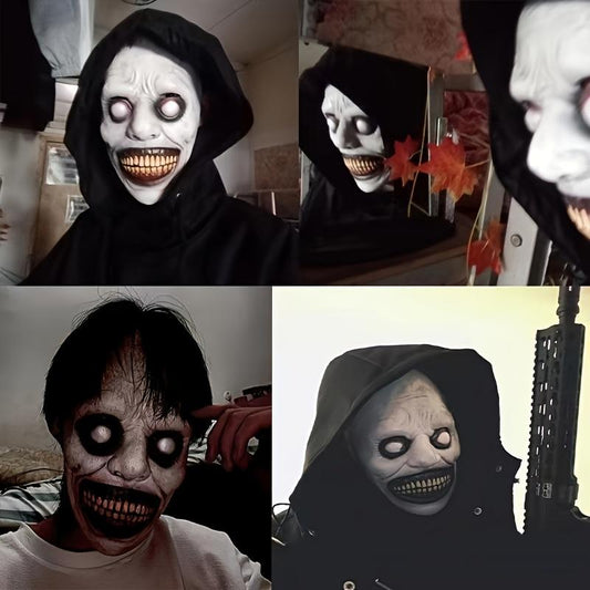 Scary Zombie Mask Set, Halloween Costume Accessory, Clown & Demon Design, Lightweight Breathable Plastic, Haunted House Party Essential