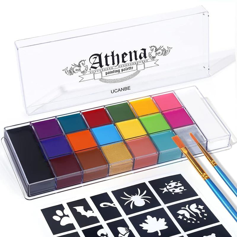 UCANBE Athena Face and Body Oil Paint Palette, Professional and Safe Skin-Friendly Non-Toxic Tattoo Halloween Special Effects Cosplay Makeup Kit for Kids and Adults
