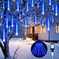 Meteor Shower Lights Outdoor, 16 Inch 2 Pack Total 16 Tubes 576 LED Icicle Lights for Tree Holiday Christmas Decoration, White