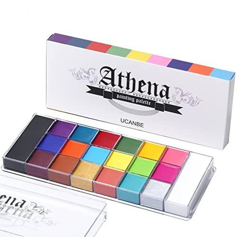 UCANBE Athena Face and Body Oil Paint Palette, Professional and Safe Skin-Friendly Non-Toxic Tattoo Halloween Special Effects Cosplay Makeup Kit for Kids and Adults