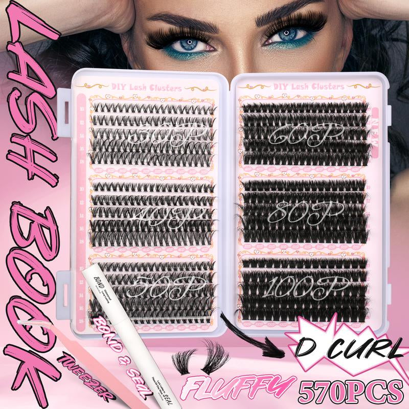 Lash Clusters Book 30D/40D/50D/60D/80D/100Dextensions Kit Lash Clusters Kit Eyelash Extension Kit Eye Lashes, Fairy Lash Clusters Extension Kit Lashes Clusters Kitwispy Manga Lashes, Individual Lashes Eyelash Extension Lashes Halloween Makeup