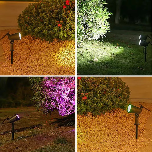 9 LED Solar Spot Lights IP65 Waterproof Outdoor RGB Solar Landscape Lights Brightness Adjustable for Garden Yard Palm Trees