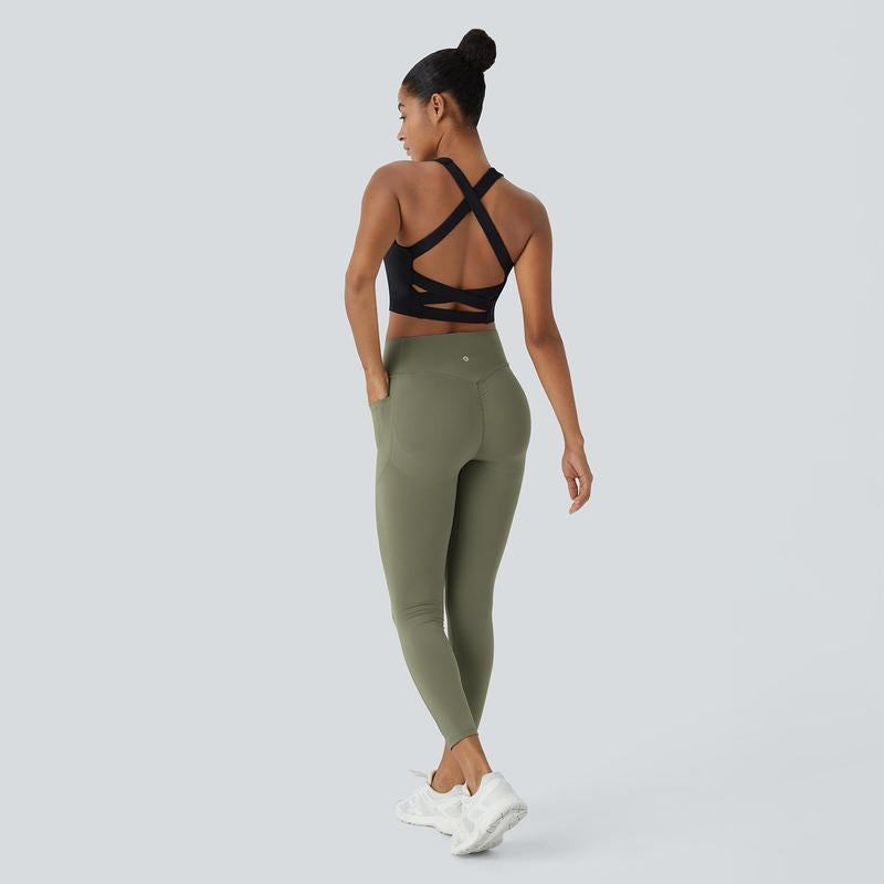 Halara Women'S Ultrasculpt Socinched High Waisted Scrunch Butt Lifting Tummy Control Side Pocket Training Leggings No Front Crotch Seam#Outdoorfun