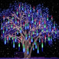 Meteor Shower Lights Outdoor, 16 Inch 2 Pack Total 16 Tubes 576 LED Icicle Lights for Tree Holiday Christmas Decoration, White