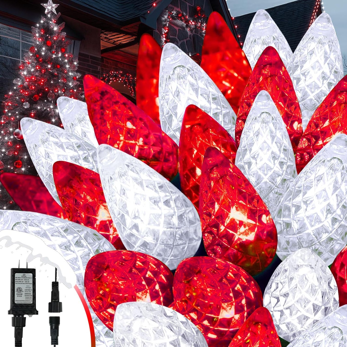 Upgraded 250 LED C6 Connectable Christmas String Light, 82FT Waterproof Christmas Twinkle Lights for Outdoor, Plug in Fairy Twinkle Lights Indoor with 13 Modes & Timer for Christmas Decorations(Blue)