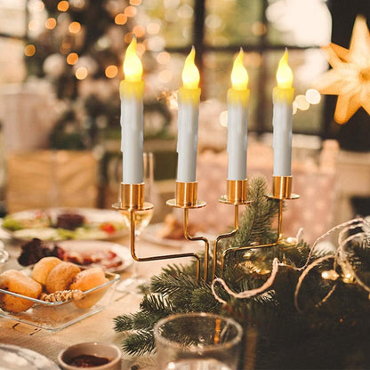 6Pcs LED Taper Candles with Remote Control, Battery Operated Flameless Flickering Floating Candlesticks, Dripless Handheld Tapered Candles for Home Party Classroom Church Decorations