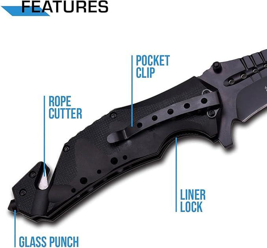 Mtech USA MT-A845BK Folding Pocket KNIFE, 5" Closed, Black Blade