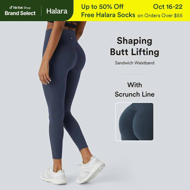 Halara Women'S Ultrasculpt Socinched High Waisted Scrunch Butt Lifting Tummy Control Side Pocket Training Leggings No Front Crotch Seam#Outdoorfun