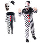 AYJKSEVEN Unisex Adult and Kids Clown Costume Jumpsuit Black and White Halloween Outfit Scary Killer Cosplay with Mask Hat