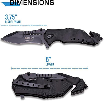 Mtech USA MT-A845BK Folding Pocket KNIFE, 5" Closed, Black Blade