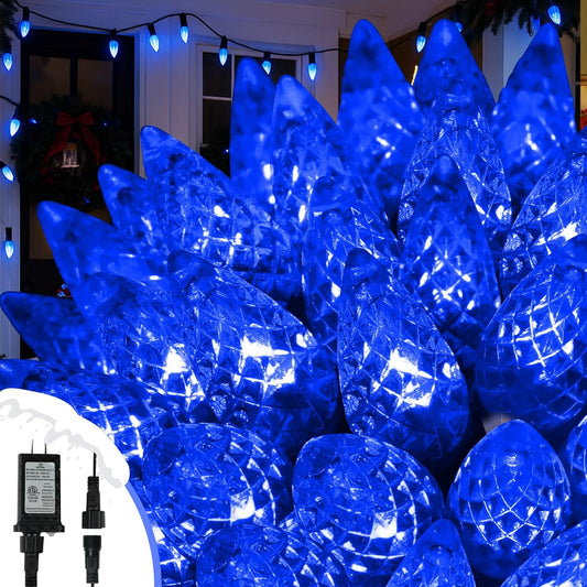 Upgraded 250 LED C6 Connectable Christmas String Light, 82FT Waterproof Christmas Twinkle Lights for Outdoor, Plug in Fairy Twinkle Lights Indoor with 13 Modes & Timer for Christmas Decorations(Blue)